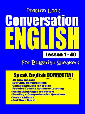 cover image of Preston Lee's Conversation English For Bulgarian Speakers Lesson 1